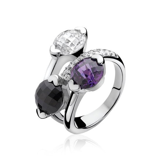 Prachtige Zinzi ring met 3 stenen